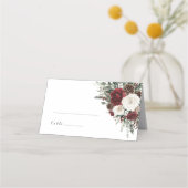 Placement Carte de nom de table de mariage florale d'hiver d (Devant)