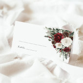 Placement Carte de nom de table de mariage florale d'hiver d