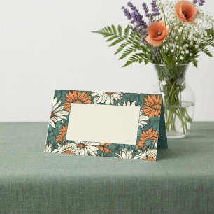 Placement Carte de nom d'invité à motif de fleurs de marguer