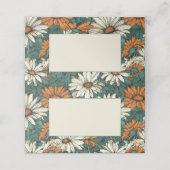 Placement Carte de nom d'invité à motif de fleurs de marguer (Extérieur déplié)