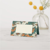 Placement Carte de nom d'invité à motif de fleurs de marguer (Dos)