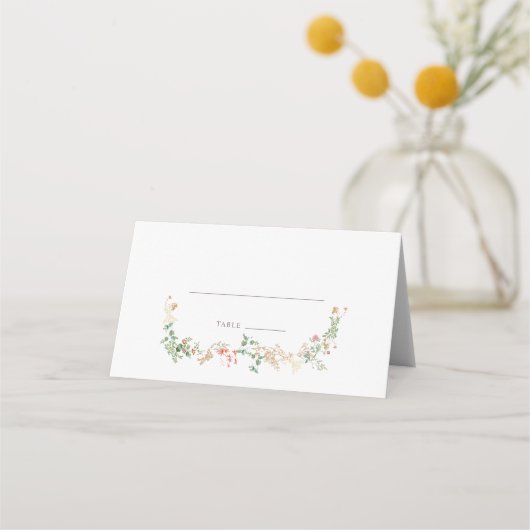Placement Carte de nom florale Élégante Wildflower (Devant)