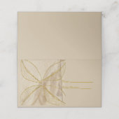 Placement Carte de nom Gold et Brown Crinké Paper (Extérieur déplié)