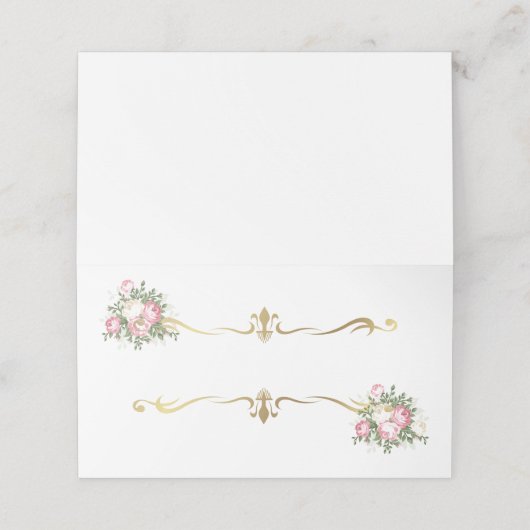 Placement Carte de nom pliée (Extérieur déplié)