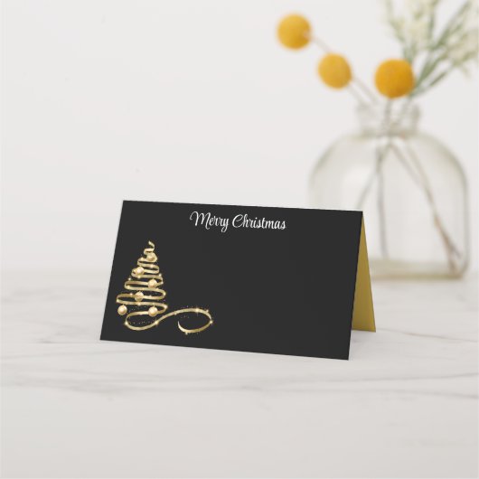 Placement Carte de nom pliée-Arbre de Noël (Devant)