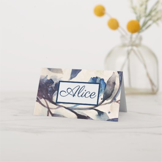 Placement Carte de nom pliée - Fleur de feuillage lilas 2 (Devant)