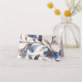 Placement Carte de nom pliée - Florale de feuillage lilas (Dos)