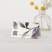 Placement Carte de nom pliée - Florale de feuillage lilas 2 (Dos)