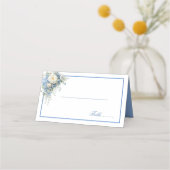 Placement Carte de nom pliée - Hydrangeas bleus (Devant)