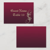 Placement Carte de numéro de table de Mariage embarqué Gold  (Devant / Derrière)