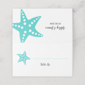 Placement Carte de numéro de table de mariage étoile de mer  (Extérieur déplié)