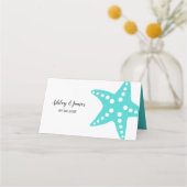 Placement Carte de numéro de table de mariage étoile de mer  (Dos)
