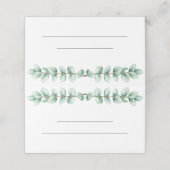 Placement Carte de numéro de table de mariage Eucalyptus Ver (Extérieur déplié)