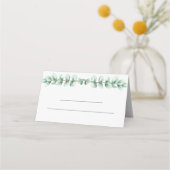 Placement Carte de numéro de table de mariage Eucalyptus Ver (Dos)
