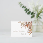 Placement Carte de numéro de table de mariage floral automna (Debout devant)
