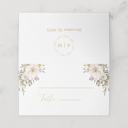 Placement Carte de numéro de table pliée de la réception de  (Extérieur déplié)