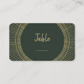 Placement Carte de numéro de table verte et or Art nouveau (Dos)