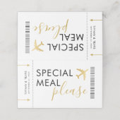 Placement Carte de paramétrage de table de demande de repas  (Extérieur déplié)