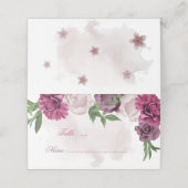 Placement carte de place à fleurs mauve rose (Extérieur déplié)