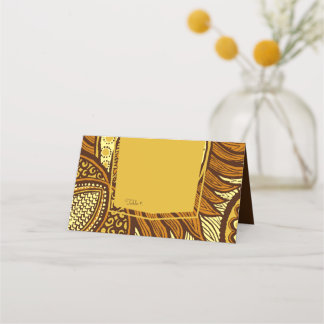 Placement Carte de place Ankara Jaune or Floral Ankara