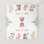 Placement Carte de place Anniversaire des animaux de ferme m (Extérieur déplié)