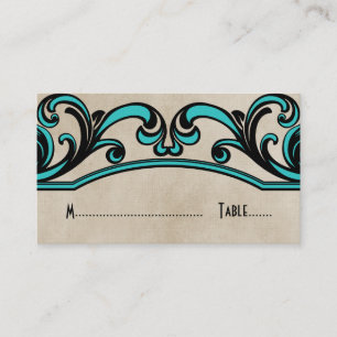 Placement Carte de place Aqua Gothic Swirls
