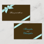Placement Carte de place Aqua Ribbon Invité Table (Devant / Derrière)