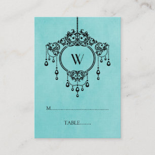 Placement Carte de place Aqua Vintage Chandelier