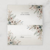 Placement Carte de place Aquarelle bleu ivoire (Extérieur déplié)