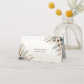 Placement Carte de place Aquarelle bleu ivoire (Dos)