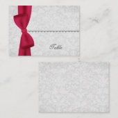 Placement Carte de place Argent et Bow Rouge - Mariage (Devant / Derrière)