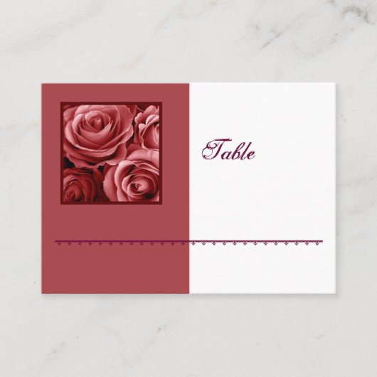 Placement Carte de place Bouquet Rose rouge - Réception de m (Devant)