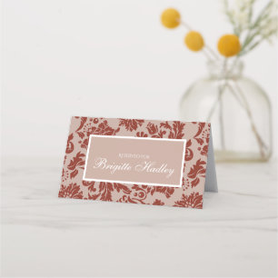 Placement Carte de place Burgundy damask personnalisée