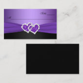 Placement Carte de place Coeurs unis violet et noir (Devant / Derrière)