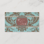 Placement Carte de place damassé bleu élégant (Dos)