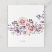 Placement Carte de place de couleur d'eau florale violette (Extérieur déplié)