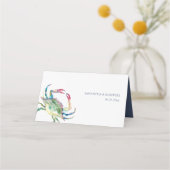 Placement Carte de place de crabe bleu aquarelle - Mariage d (Dos)