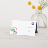 Placement Carte de place de crabe bleu aquarelle - Mariage d (Devant)