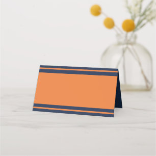 Placement Carte de place de fête d'anniversaire rayée bleu m