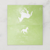 Placement Carte de place de la réception Unicorne verte (Extérieur déplié)