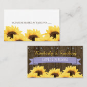 PLACEMENT CARTE DE PLACE DE SIÈGE DE DÉPASSE RUSTIQUE LAVEND (Devant / Derrière)