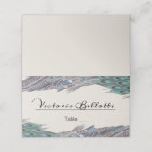 Placement Carte de place de siège de paon - papier kraft (Extérieur déplié)