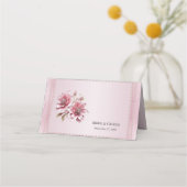 Placement Carte de place des fleurs roses modernes (Dos)