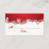 Placement Carte de place d'hiver rouge blanc (Dos)