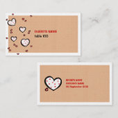 Placement Carte de place Dotty Hearts kraft (Devant / Derrière)