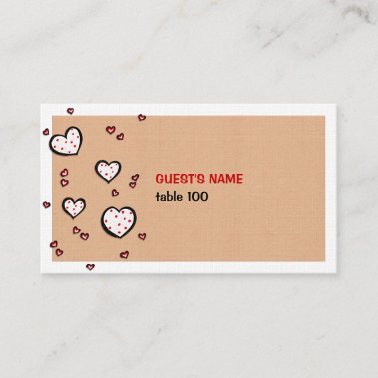 Placement Carte de place Dotty Hearts kraft (Devant)