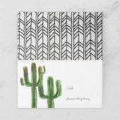 Placement Carte de place du Baby shower Boho Cactus (Extérieur déplié)