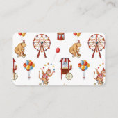 Placement carte de place du carnaval de cirque pour buffet é (Dos)