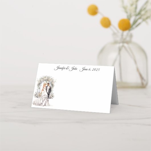 Placement Carte de place du nom plié du mariage (Devant)