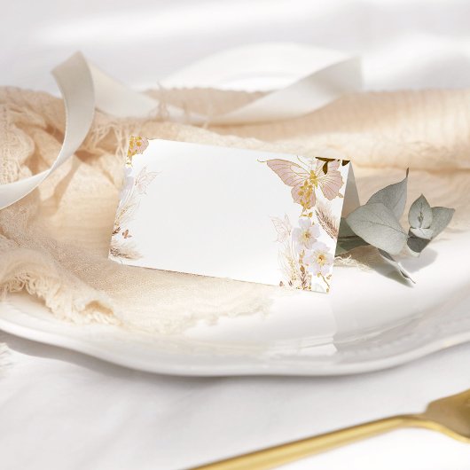 Placement Carte de place du papillon floral or Boho